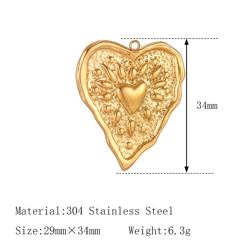 3Pcs Large Heart/Sun Face/Flower Charms Stainless Steel Rectangle Big Pendants for Jewelry Connector DIY Necklace Jewelry Making