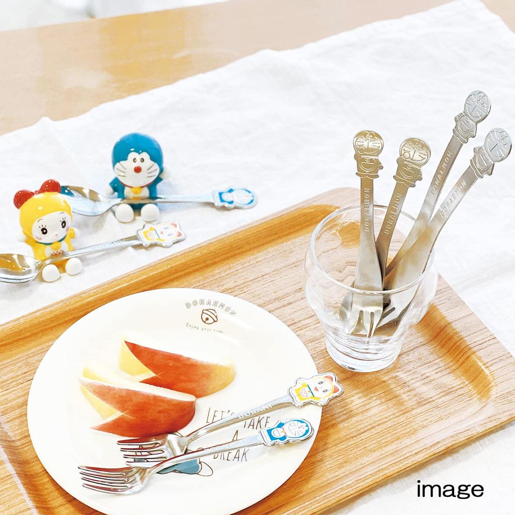 Kanesho Toki Stainless Steel Made In 105094 "Doraemon" Fork, Cutlery, Medium, 13.5cm, Japan,