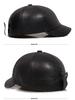 Men's Genuine Sheepskin Leather Baseball Cap - Casual Duckbill Short-Brim Hat for Middle-Aged and Elderly, Spring & Autumn Fashion