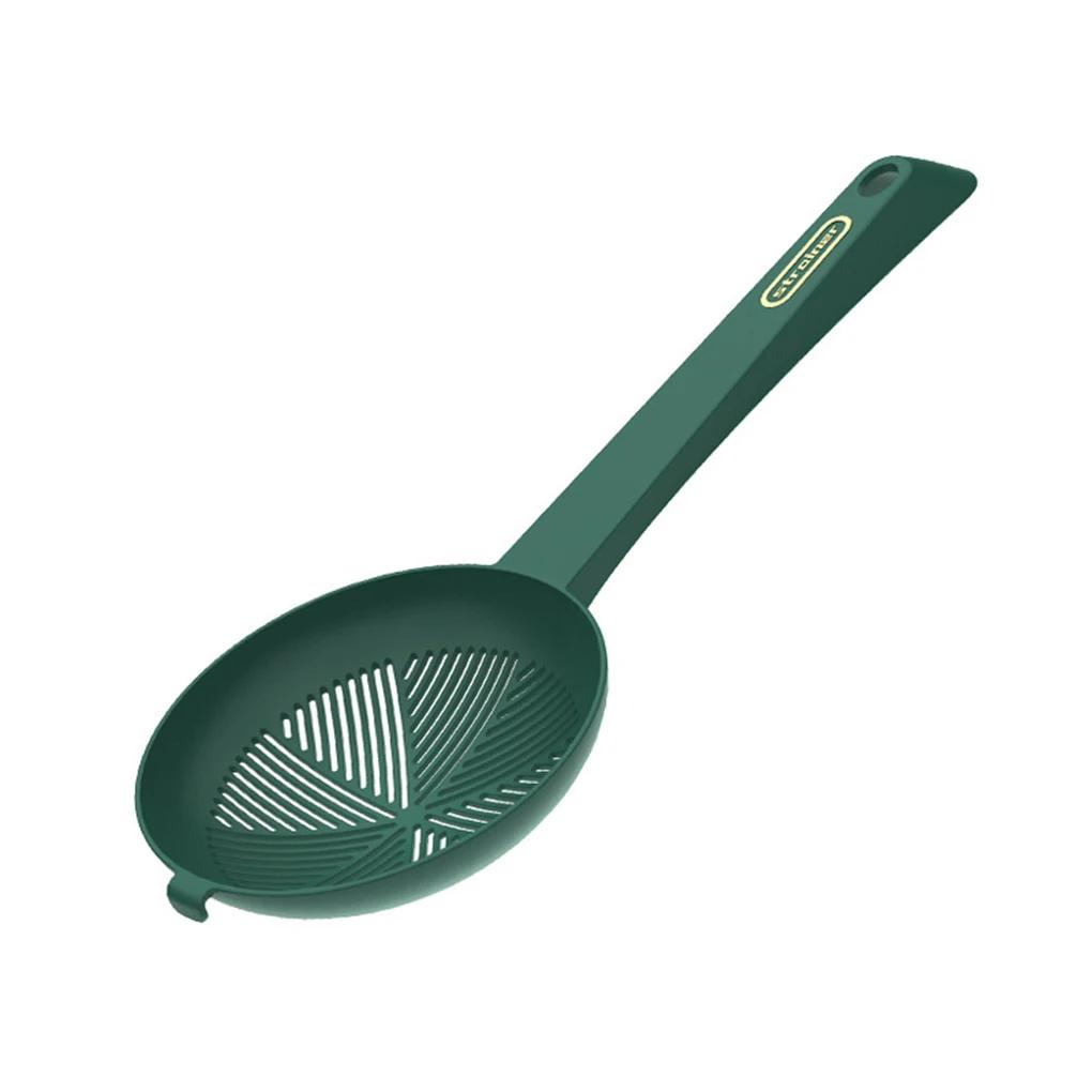 High Temperature Resistant Long Handle Large Strainer Noodle Dumpling Filter Spoon With Anti-leakage Net Bleached Water Scoop