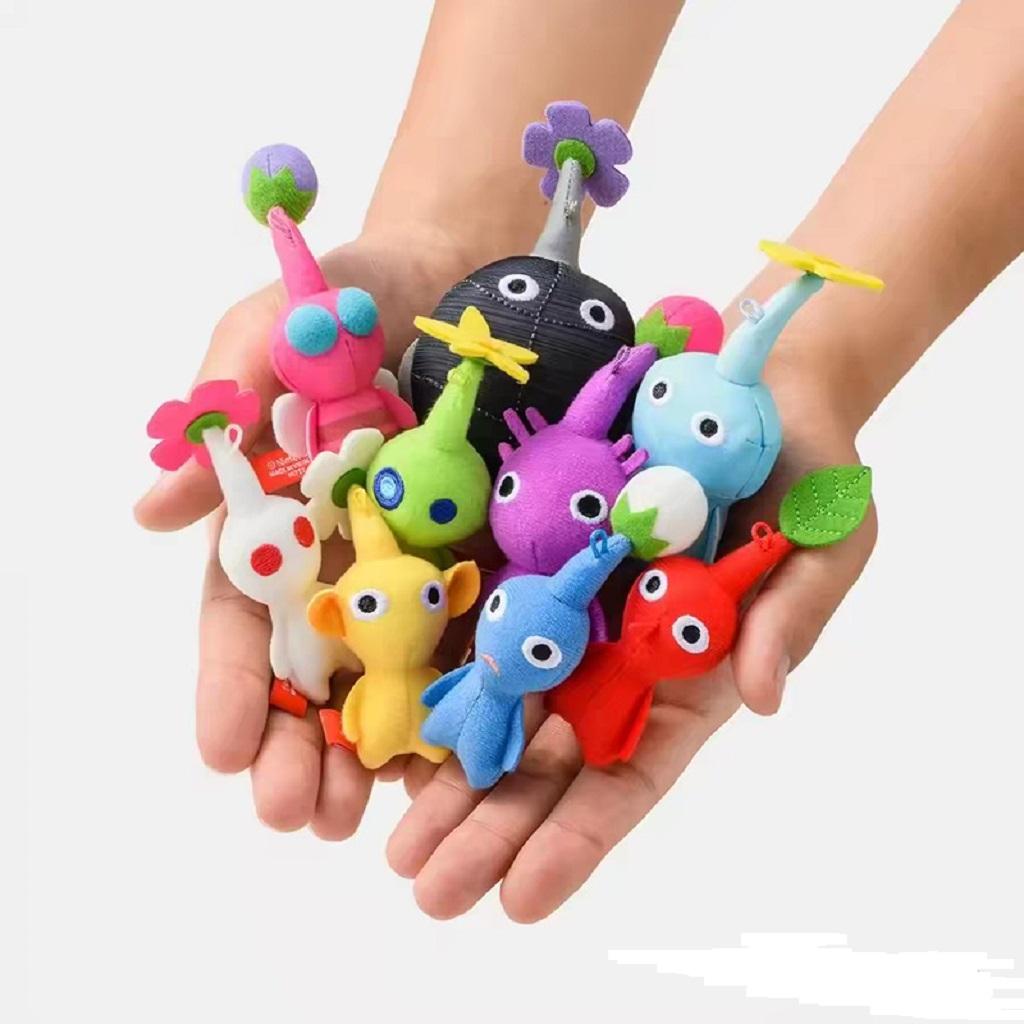 10Cm Small Plushie Pikmin Toy Keyring Huggable Cushioned Purse Trinket Decor Red Yellow Blue Multicolored Items Hangable Treat