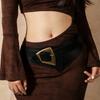 Fashion Gift Elastic Waist Belt Adjustable Solid Color Shirt Wide Belt Leather Corset Belt Sweater