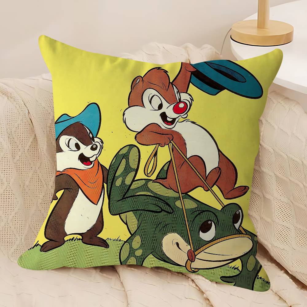 NIEDLICHES Chip und Chap Kissenbezug Abnehmbarer Waschbarer Kissenbezug – Ganzjahresweiches Leinen