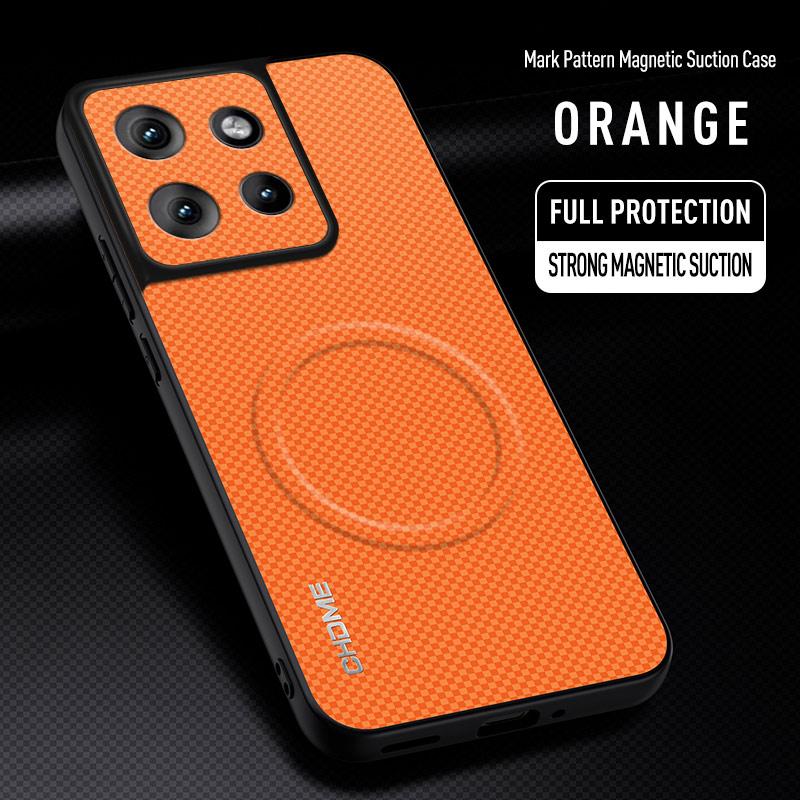 Für Motorola Edge 50 Hülle Luxus Auto Magnetischer Halter Handyhülle Für Motorola Moto Edge50 5G TPU Silikon Stoßfest Rückseite Moto Edge 50 orange