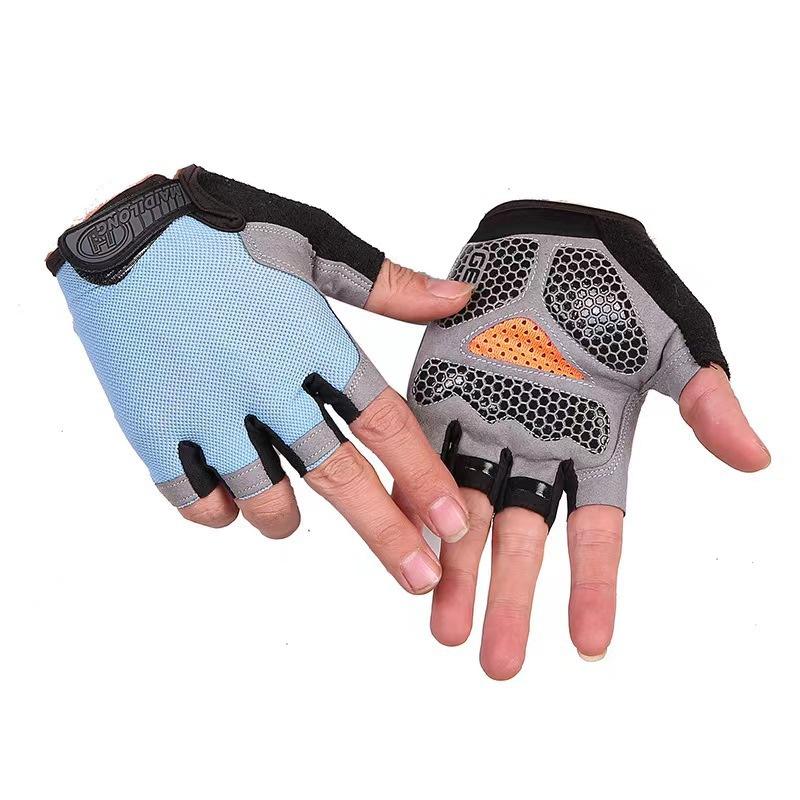 Cycling Gloves Half Finger Men and Women Summer Non-slip Wear-resistant Sunscreen Road Bike Motorcycle Palm Pad Thickened Silicone Shock Absorption