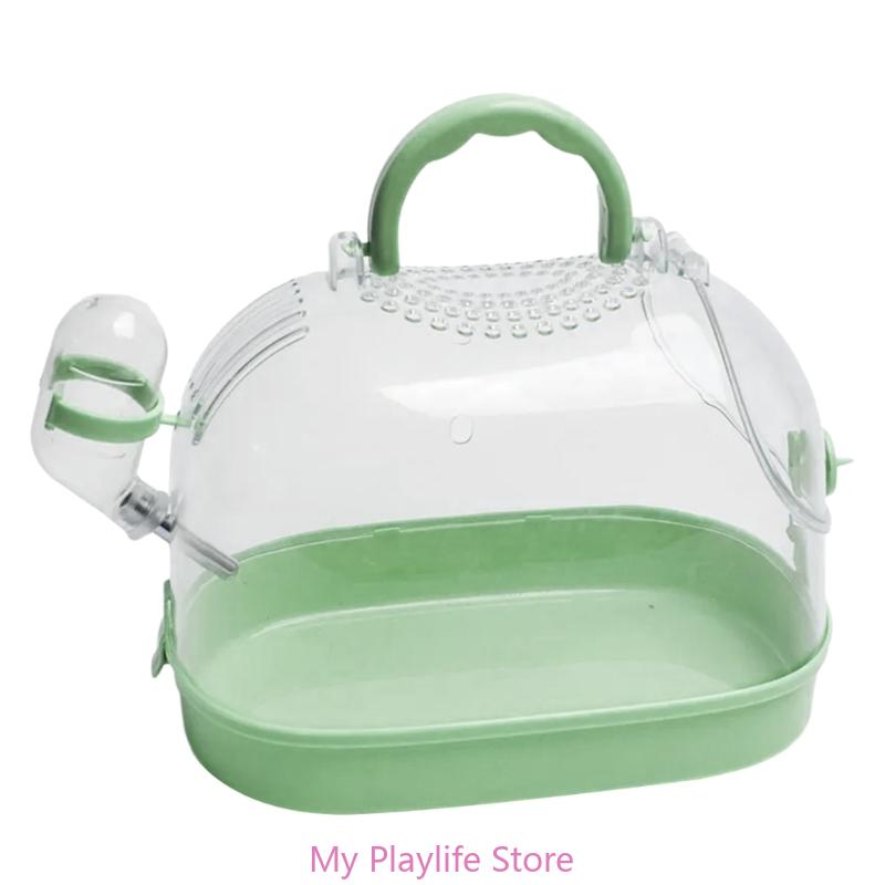 Small Pet Box for Hamster Carry Cage Small Animals Travel Box with Water Bottle Guinea Pigs Pet Transport Carry Case