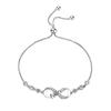 Unendliche Liegesschleife Verstellbares Zugkettenarmband für Damen Mit Zirkonsteinen Personalisierter Modeschmuck Geschenk