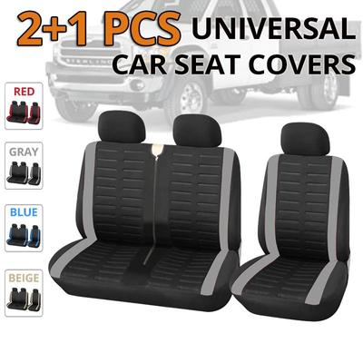 2+1 Car Seat Covers Breathable Polyester Car Seat Protectors - Suitable for Most Cars, Trucks, Vans, SUVs, Car Interiors