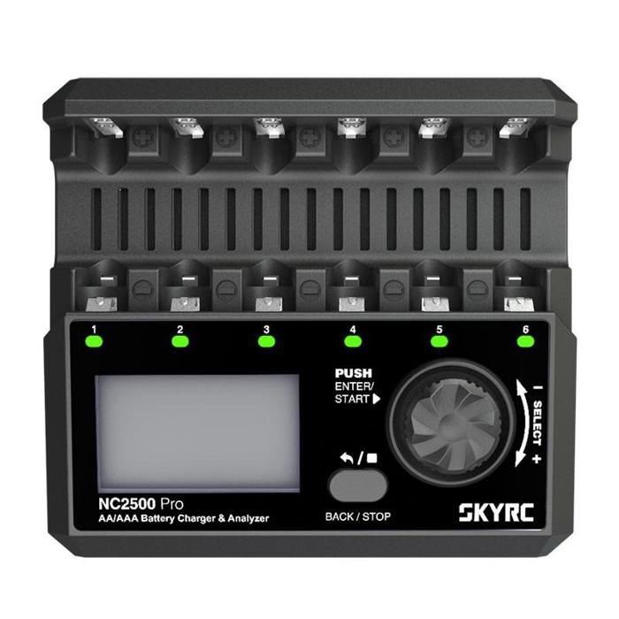 Chargeur de batterie - SkyRc - NC2500 Pro - 6 baies AA/AAA - Grand écran LCD - QC3.0