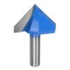 1 Router Bit 2" Diameter 1/2" Shank 90 Degree V End Mill Carbide Carpentry Carving Edge Trimmer Cutter Tool