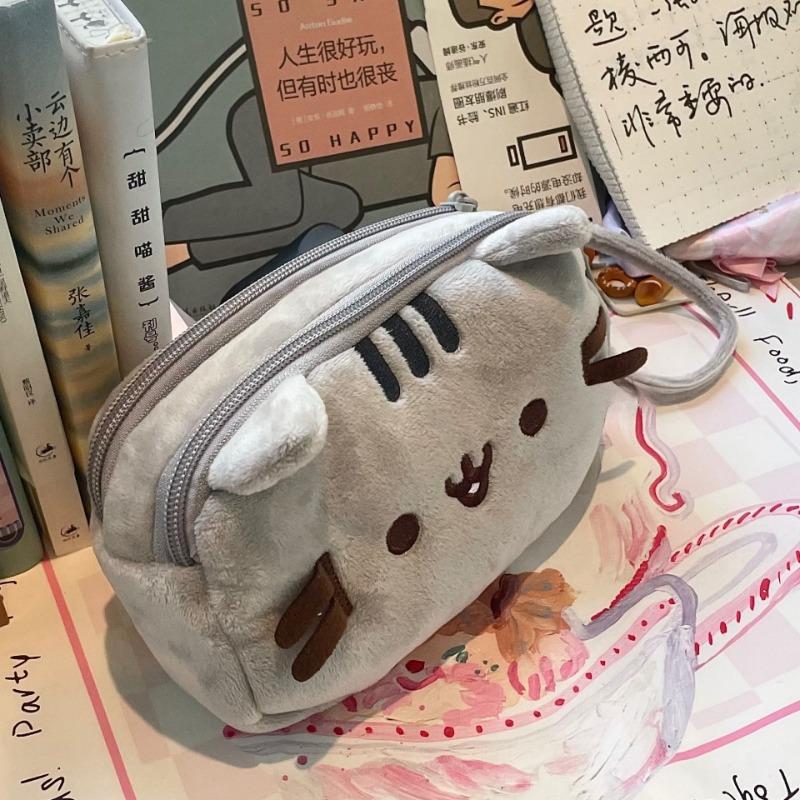 Napping Cat Cute Cat Double Layered Practical Pen Bag Student Stationery Box Storage Bag