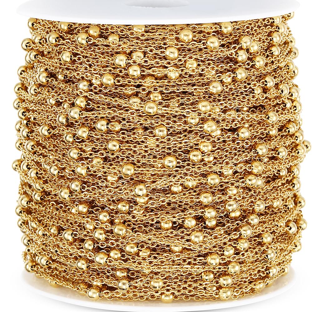 No Fade 2Meters 1Meter Stainless Steel Beads Chains for Jewelry Making DIY Necklace Bracelet Accessories Handmade Ball Chain