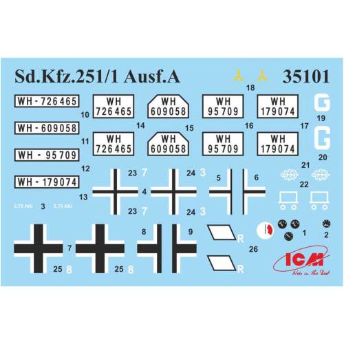 ICM 1/35 German Army Sd.Kfz.251/1 Ausf.A Armored Personnel Carrier Plastic Model 35101
