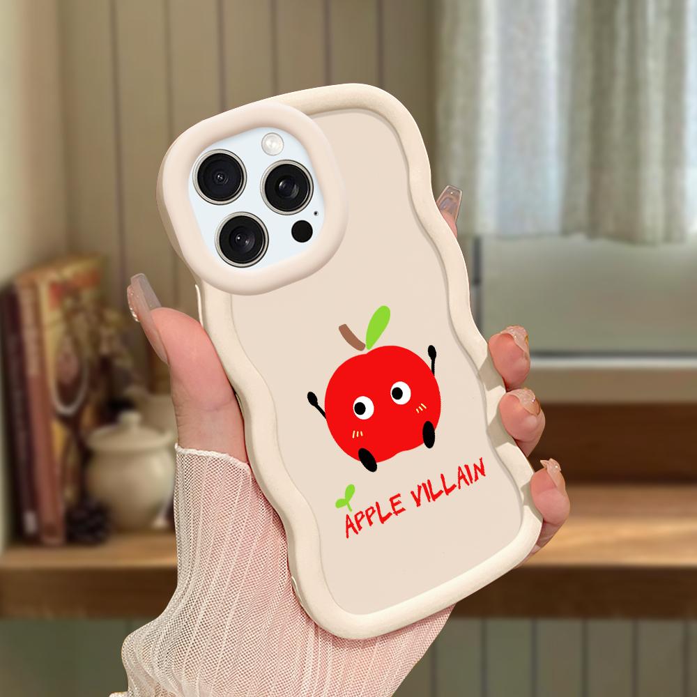 For iPhone Redmi 13 13C 14C Note 13 12 Pro Samsung A05 A06 A13 A14 A15 A16 Honor X6 X6a X8 X8a Cute Fruits Pattern Soft Silicone Wave Edge Phone Case