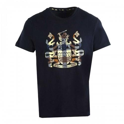 Aquascutum Mens Aldis Checked Logo T-Shirt