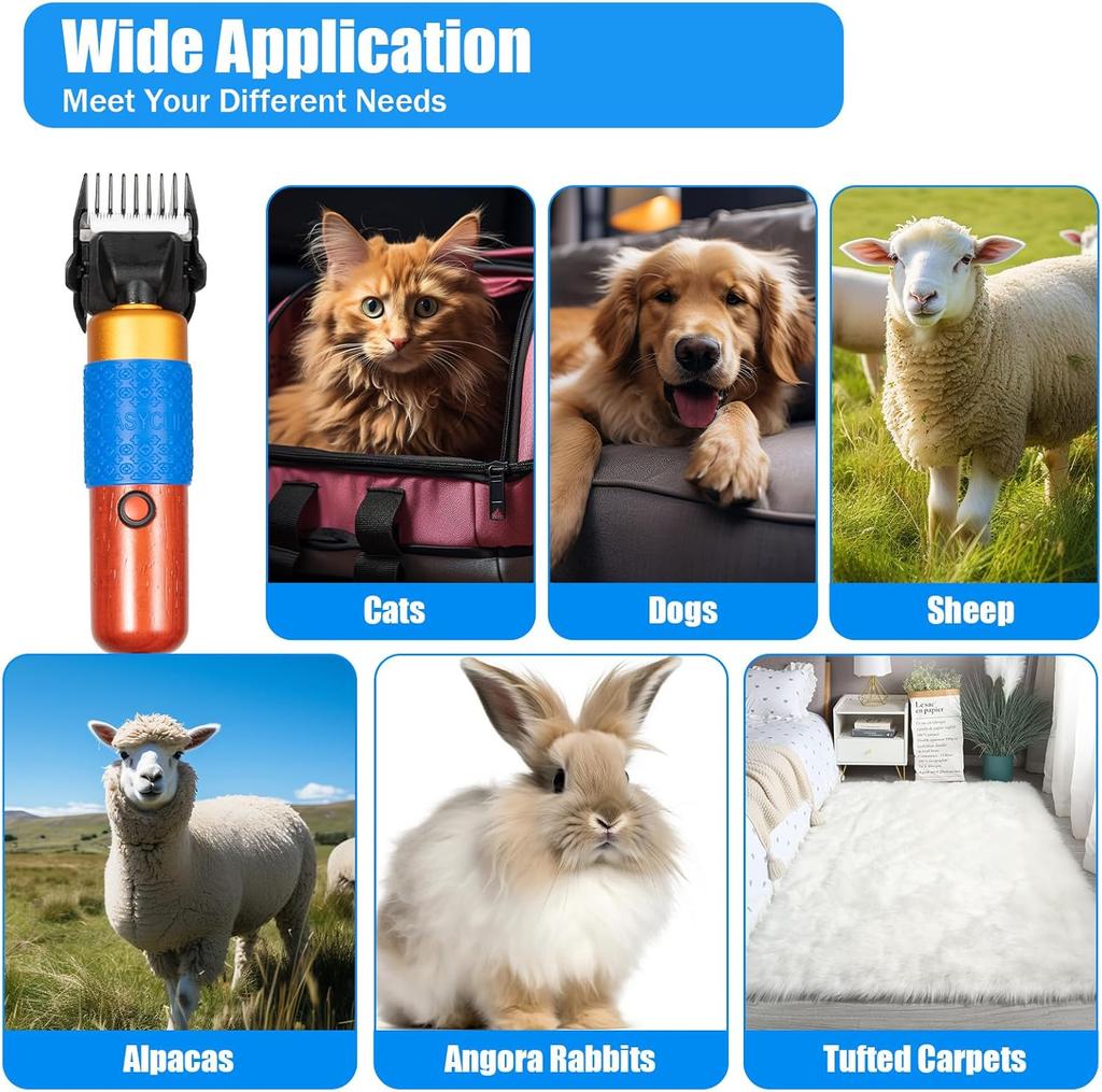 Electric Sheep Shears 200W Sheep Clippers with 2 Blades Animal Shave Grooming for Farm Livestock, Goat, Alpaca, Lamas, Horse
