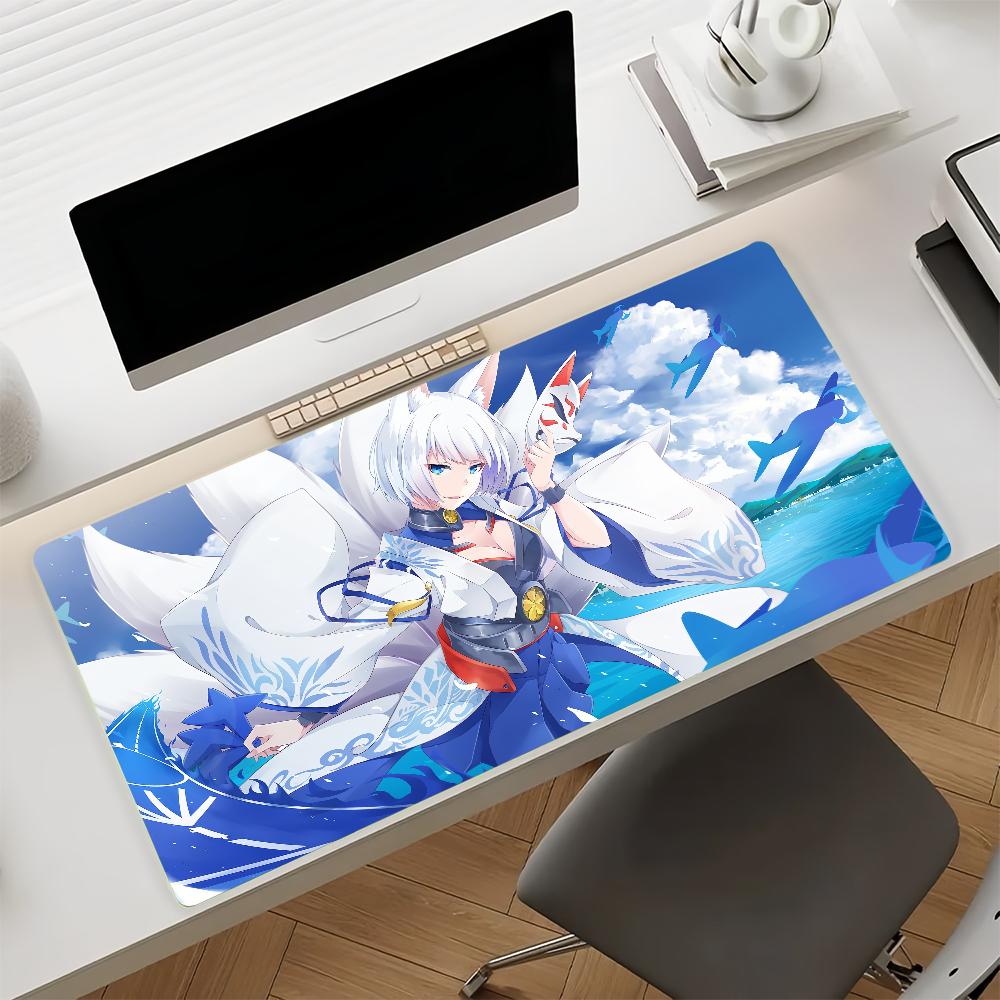 Game Azur Lane Kaga Anime Gaming Mouse Pad Antislip Rubber Base Large Pc Keyboard Laptop Desk Mat For Office Student Home