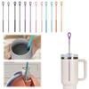 Straw Cleaner Brush Extra Long Silicone for Stanley Cups Reusable Straws Deep Cleaning Reusable Straw Cleaner Bottle Brush E6T7