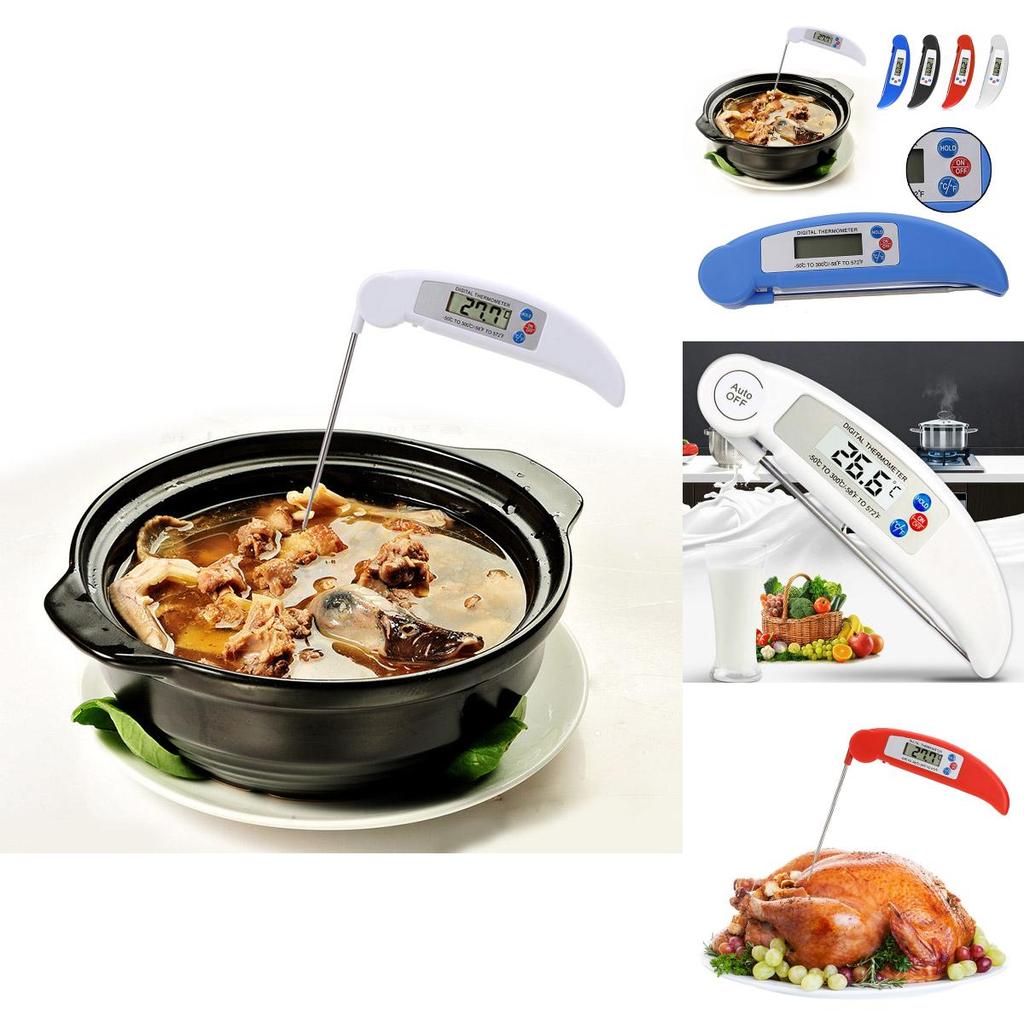 Premium Digital Instant Read Thermometer With Folding Probe For Bbq And Kitchen Cooking