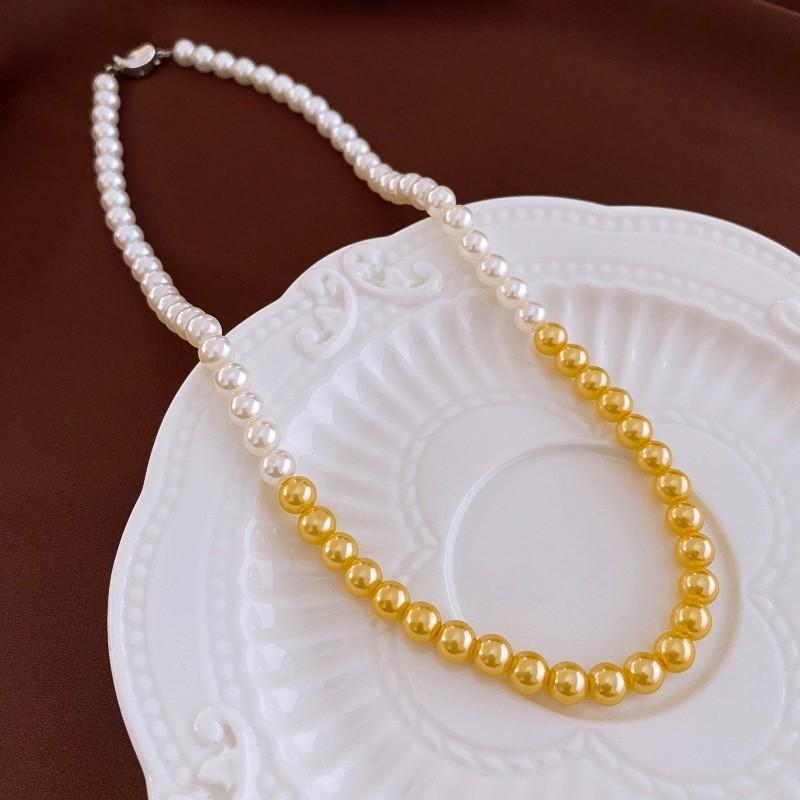 Butterfly Drop Oil Pearl Faux Crystal Necklace Versatile High-end Clavicle Chain Niche Design Jewelry Women