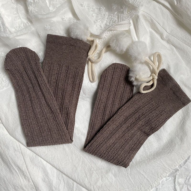 

Японский школьный стиль JK Бант с помпоном Гольфы до колена с длинным голенищем | Лолита Милая девушка Студенческие гольфы One Size