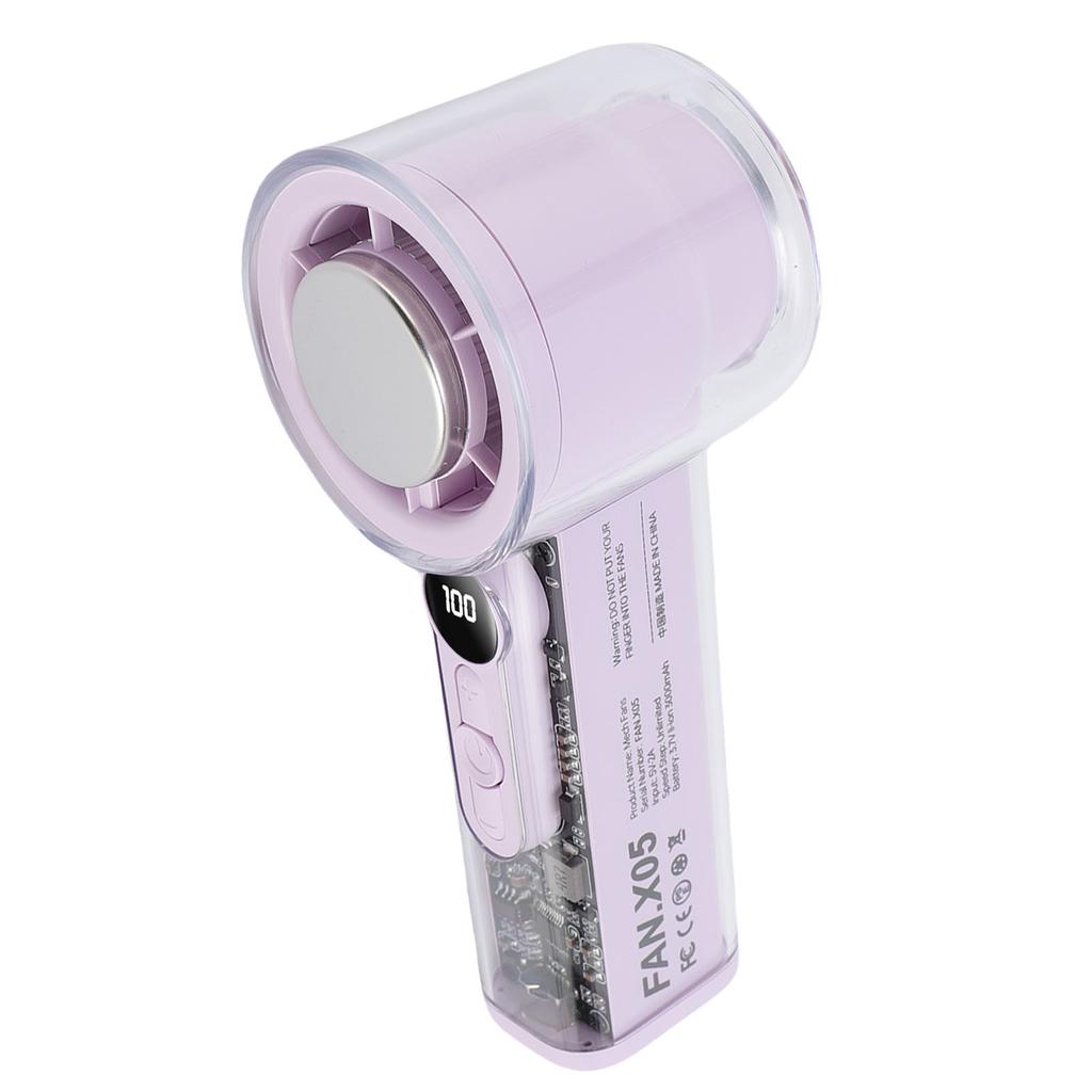 Portable Handheld   Fan Stepless Adjustment Digital Display Silent Small   Cooling Fan for Travel Beach Camping Home