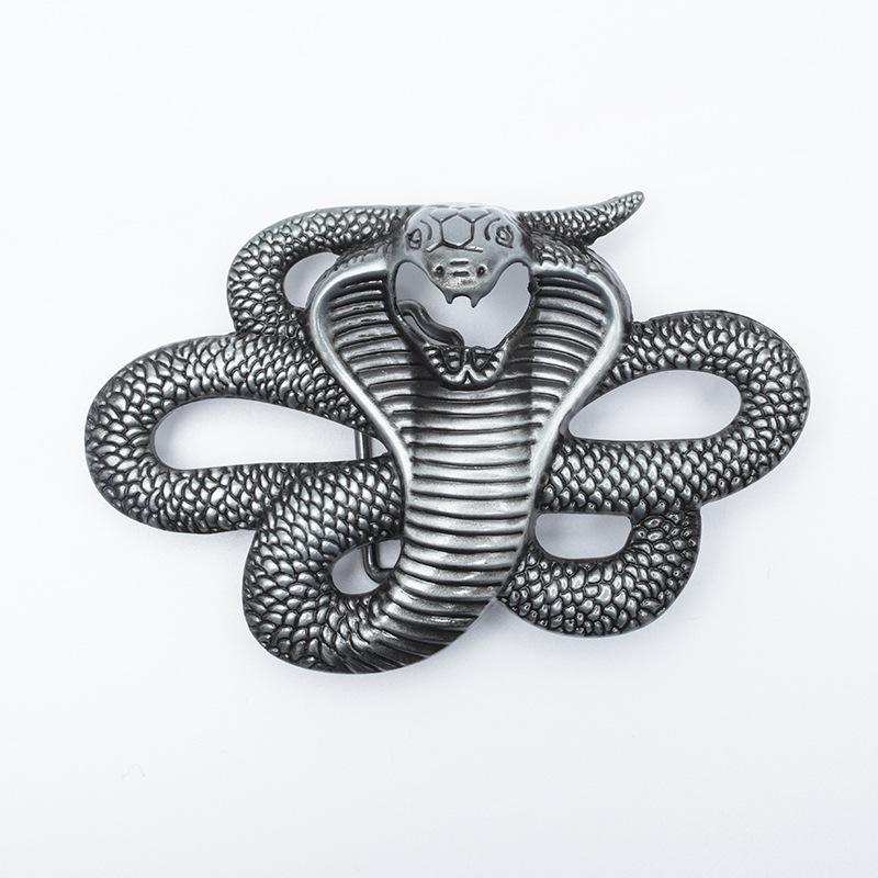 3D Cobra Retro Hip Hop Alloy Belt Buckle - European American Fashion