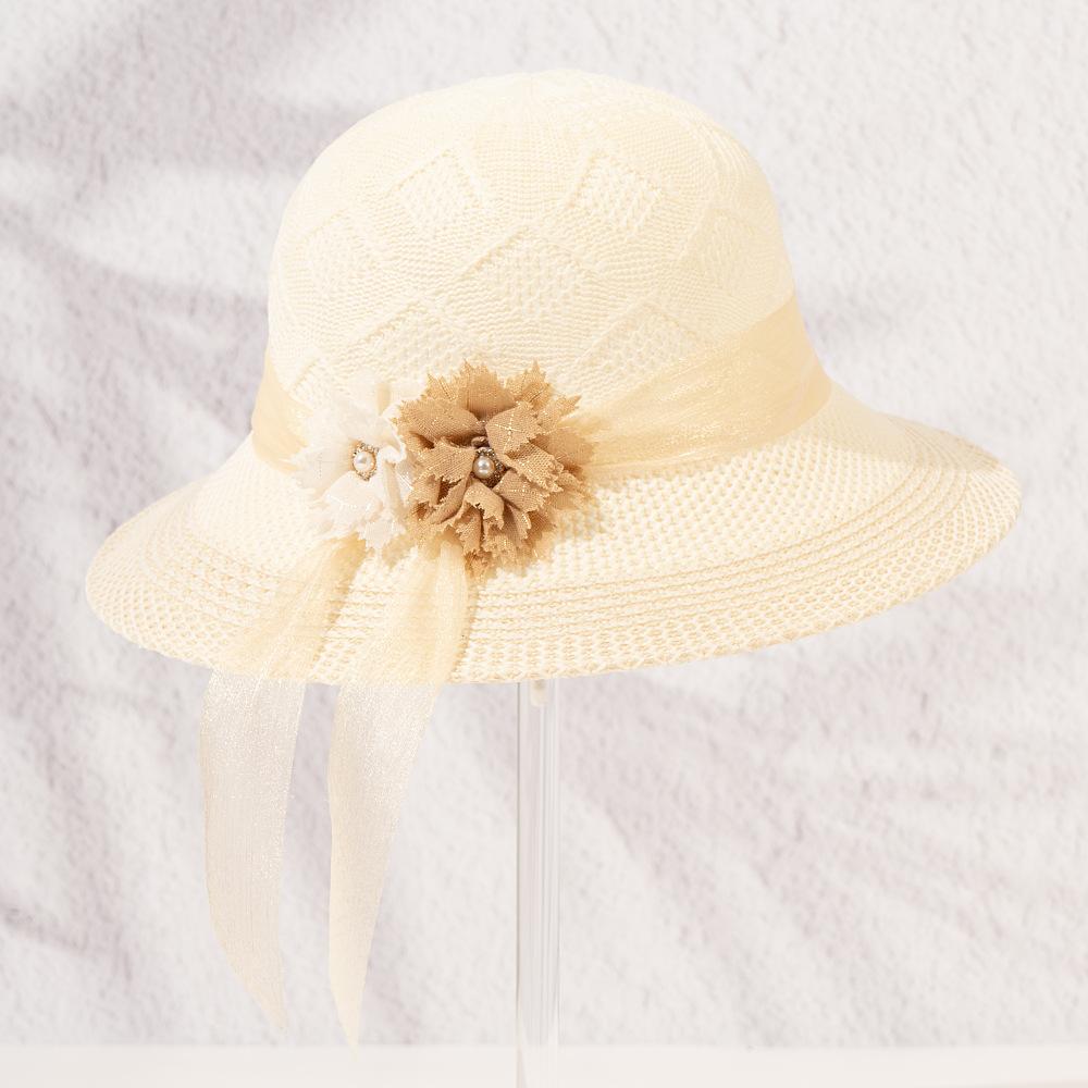 Straw hat women's outdoor travel sunscreen hat bucket hat basin hat elegant versatile women's sun hat breathable adult