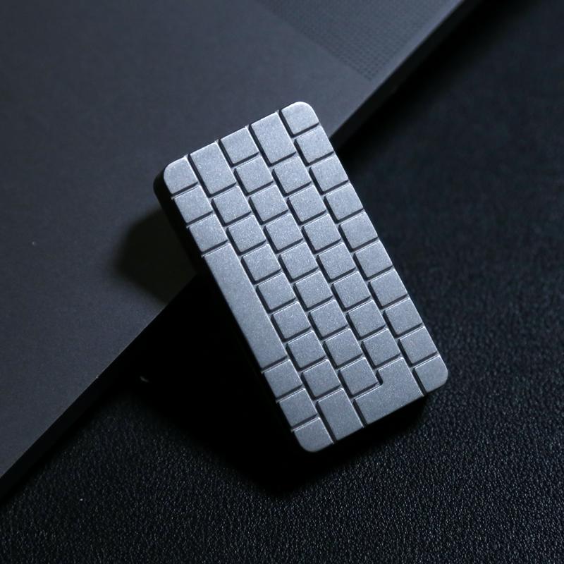 Keyboard Fidget Slider EDC Magnetic Push Slider Fidget Toys ADHD Tool Anxiety Stress Relief Toys Fingertip Spinning Top