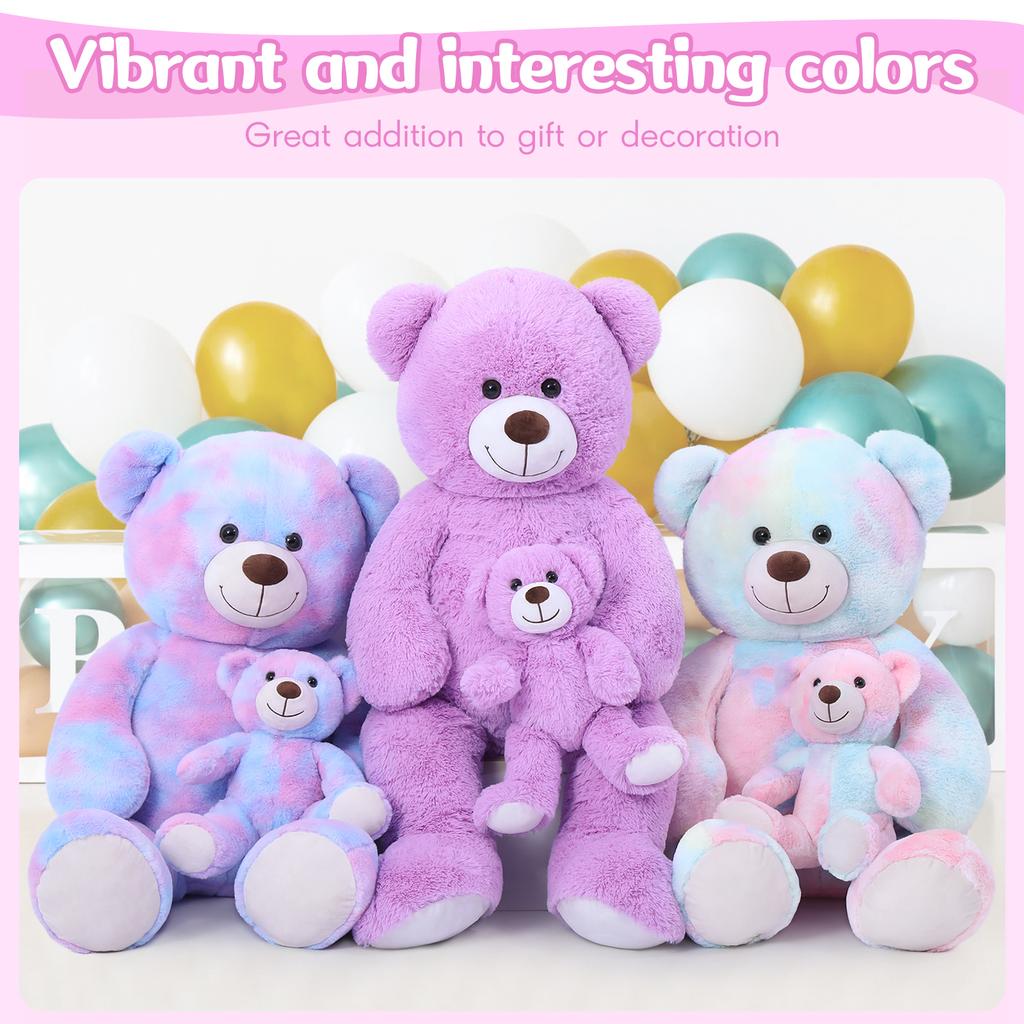 Tezituor Giant Stuffed Animal 39in, Large Teddy Mommy with Baby, Big Stuffed Bear for Kids, Girlfriend on Mother's Day, Valentin