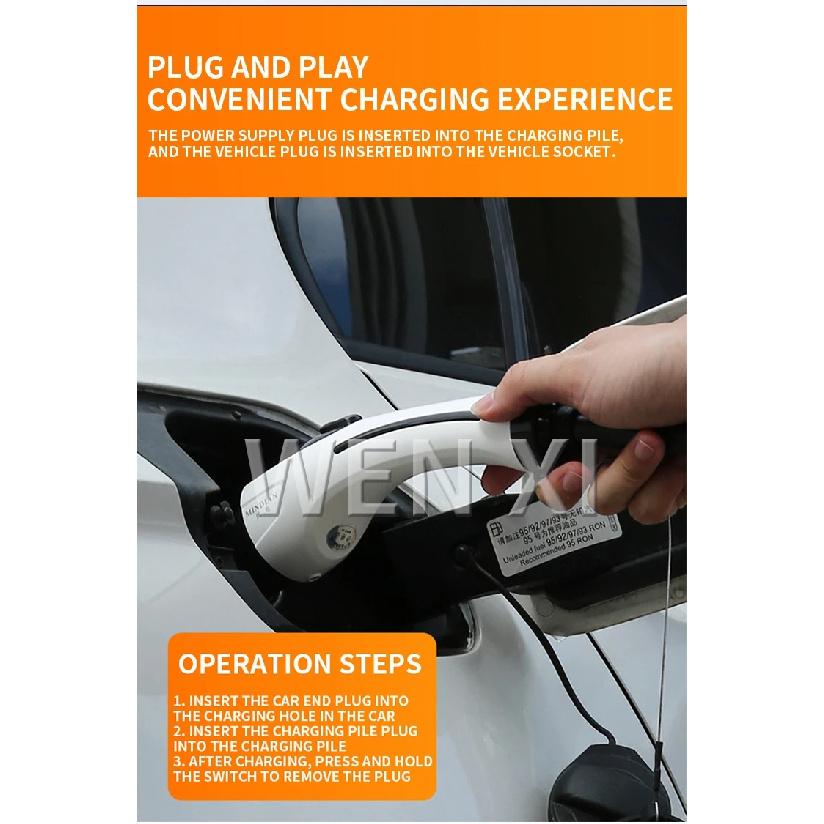 16A/32A Electric Car Charger 3KW/7KW Electric Charging Gun Touch 5 Meters Convenient Charging Pile GB 7-hole Charging Head