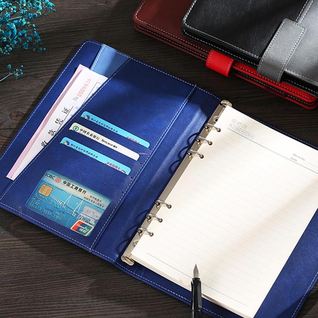 A5 Leder-Studentenheft mit Schnalle, Business-Loseblatt-Notizblock, Büro-Besprechungsprotokollbuch, verdicktes Tagebuch, Reisetagebuch