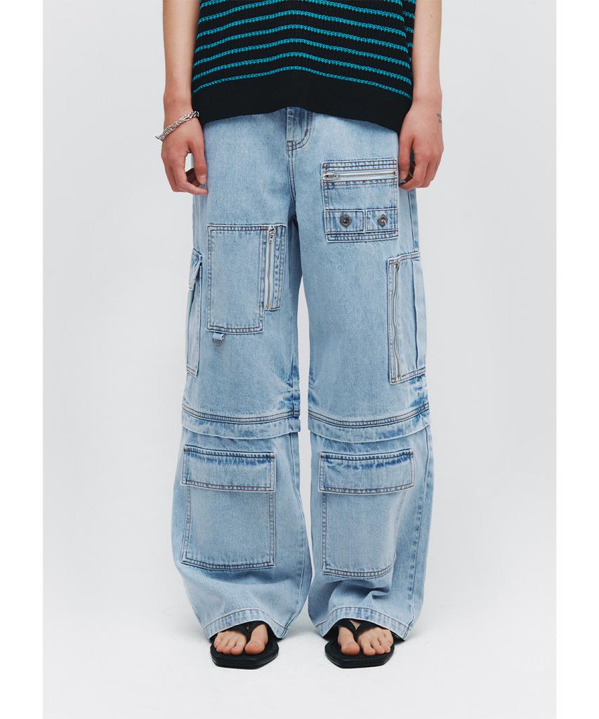 INTEMPOMOOD Engineer Cargo Detail Pants_Light Blue