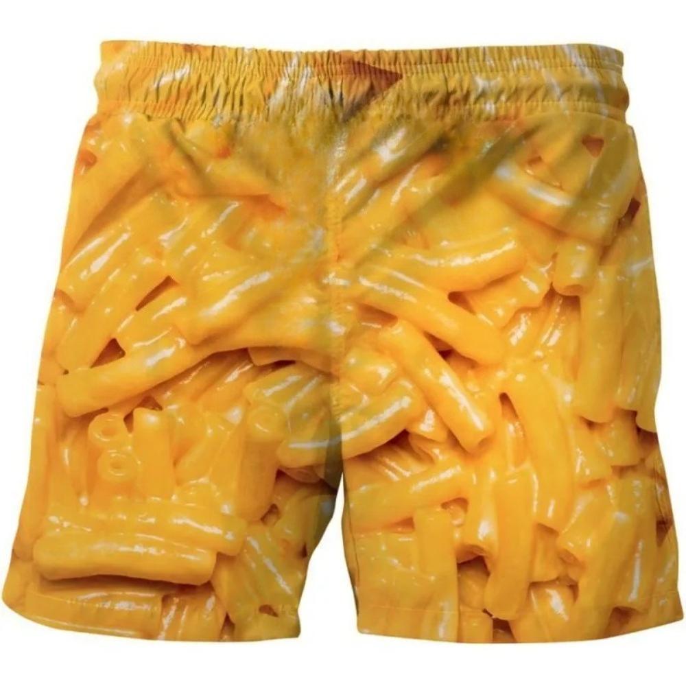 Men's Essential Casual Shorts Outdoor Wear Creative Food Colorful 3D Printed Shorts Loose Casual Plus Breathable Cool Summer Versatile Shorts