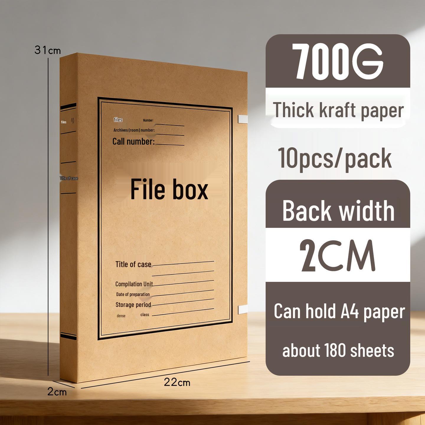 Cowhide A4 Document Archive Box Folder