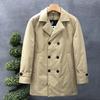 Men's Windbreaker Double-breasted German Warm Men's Top Mid-length Down Jacket New Lapel Winter Jacket