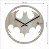 Batman Design 12 Inch Handcrafted Stylish Elegant Analog Wooden Wall Clock for Living Room Hall Bedroom Office Gifting White Beech Wood