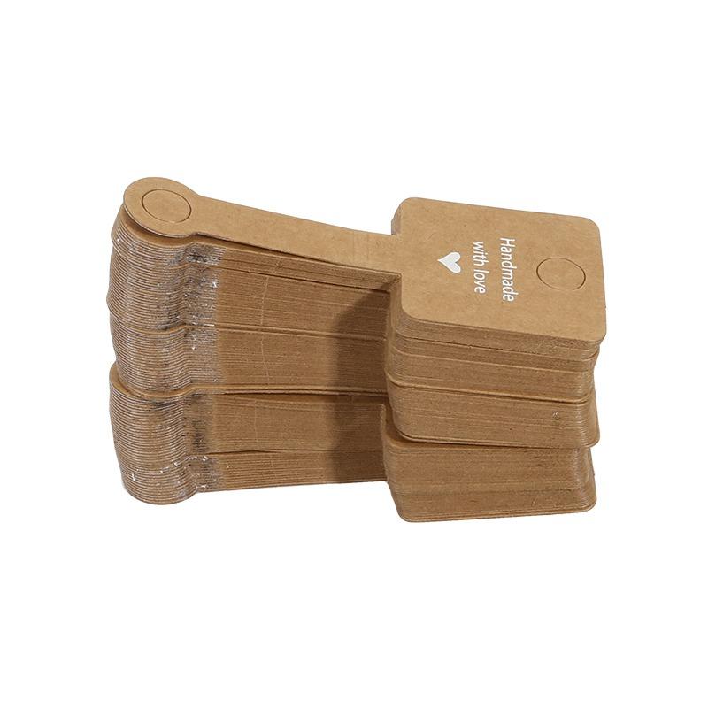 100pcs Foldable Kraft Paper Packing Cards For DIY Jewelry Display Holders Handmade Necklace Bracelet Retail Price Tags