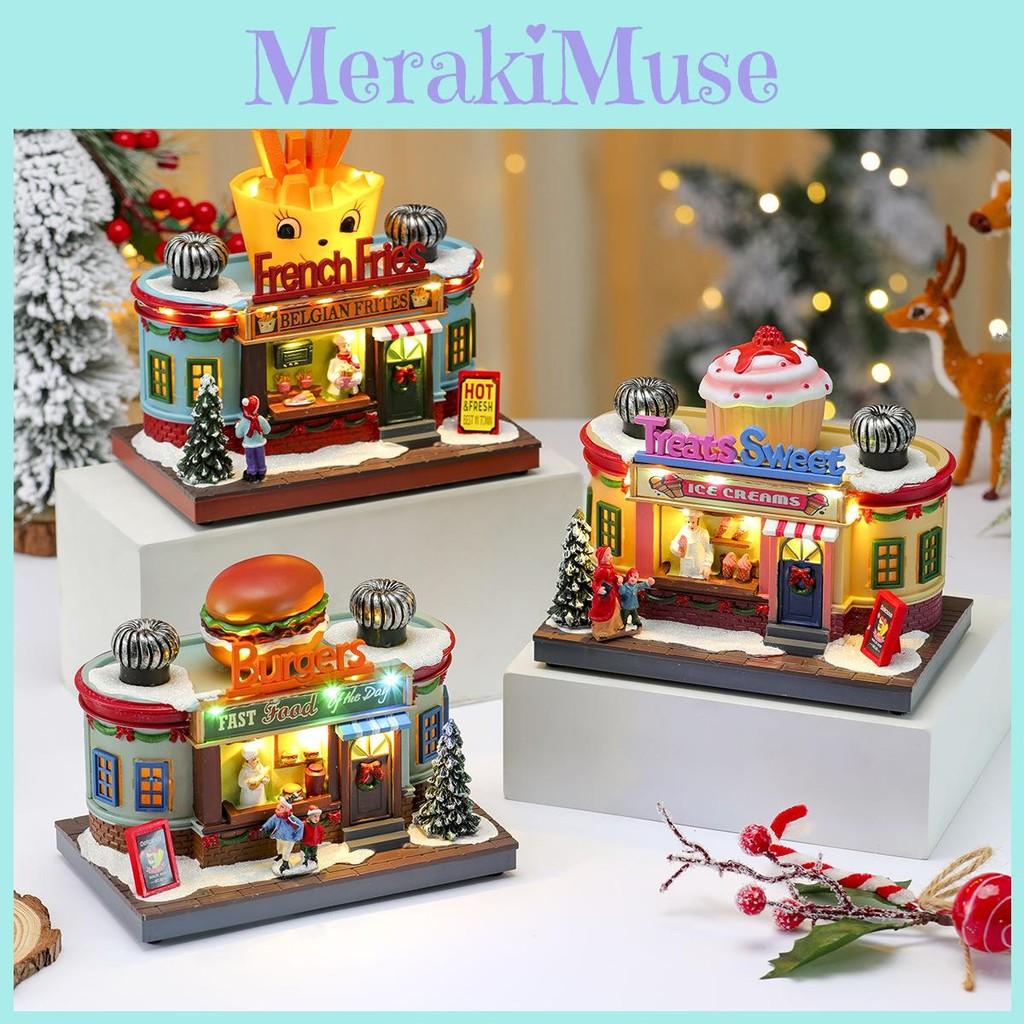 Christmas Kitchen Decor Hamburger Music Box With Light And Feature Rotation