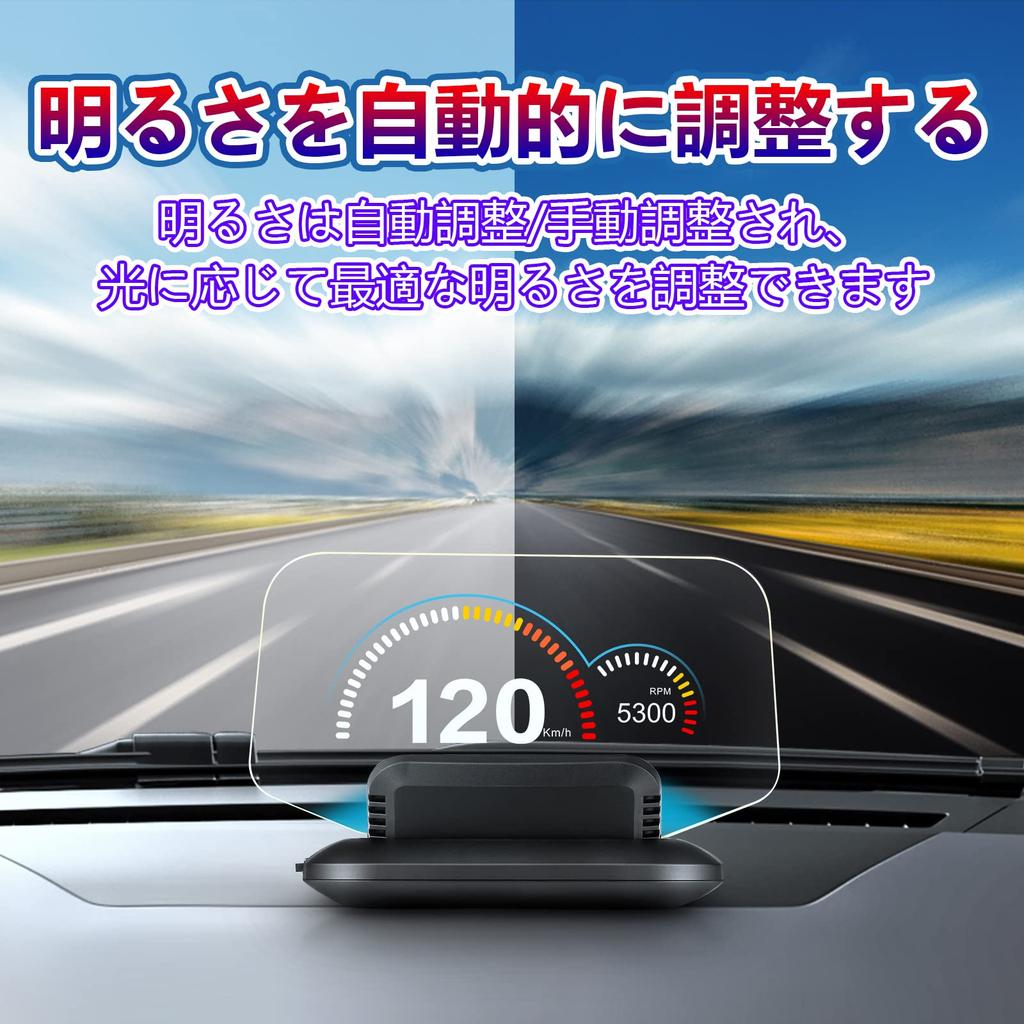 wiiyii Car OBD2 Tachometer OBD2 GPS OBD Suitable for Most Cars Manufactured After 2008 HUD, Tachometer, OBD2, Head-Up Display, Instrument, +