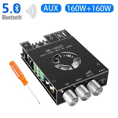 ZK-1602T TDA7498E Bluetooth 5.0 Ενισχυτής Υπογούφερ Πλακέτα 2*100W Κανάλι 2.0 Υψηλής Ισχύος USB Ήχος Στερεοφωνικός Ενισχυτής Πλακέτα AMP