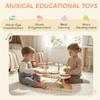 Baby Drum Kit, Wooden Kids Musical Instruments with Drums and Xylophone, Gifts for Girls Boys Birthday, Natural