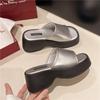 Sandalias de Plataforma Mujer Coreanas Zapatos de Cuña Dama Tacones Altos Mules de Suela Gruesa Verano Casual Chanclas Femeninas