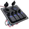 Metal Waterproof Rocker Switch Panel Dual USB Ports With Circuit Protect Circuit Breaker Blue LED Light For Car RV Marine Boat