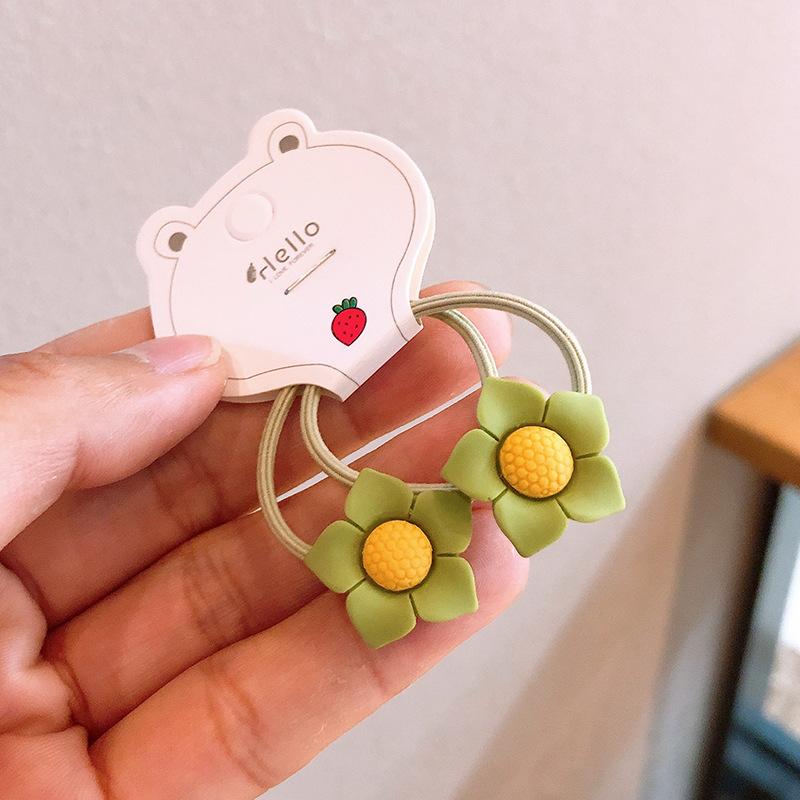 

2 шт./набор Милые мультяшные резинки для волос с цветами для девочек, эластичные резинки для волос для детей, милые повязки на голову, резинки для волос, детские аксессуары для волос