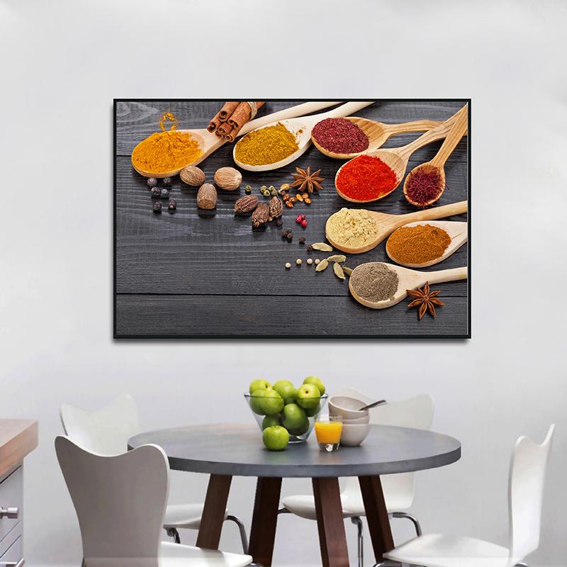 New Various Kitchen Spices Delicious Spice Decoration Painting Art Cloth Painting Wall Art Home Decoration