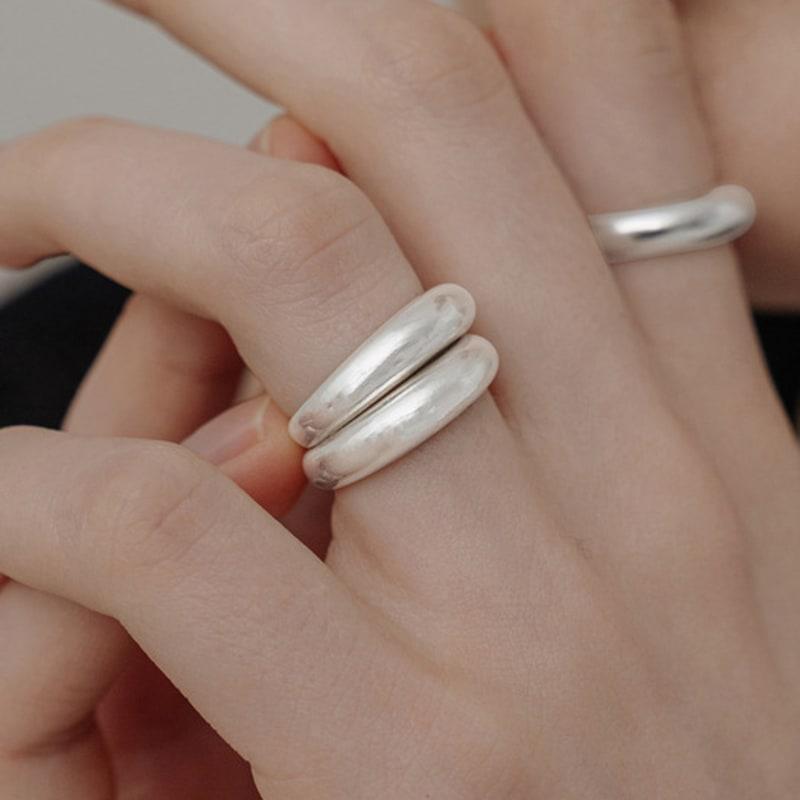TOU [Silver925] 096 Semi Matte Bulging Silver Ring