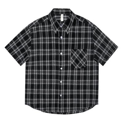 Sommerhemd, Herren Retro Plaid Loose Casual Shirt, Bügelfreies Inch Shirt