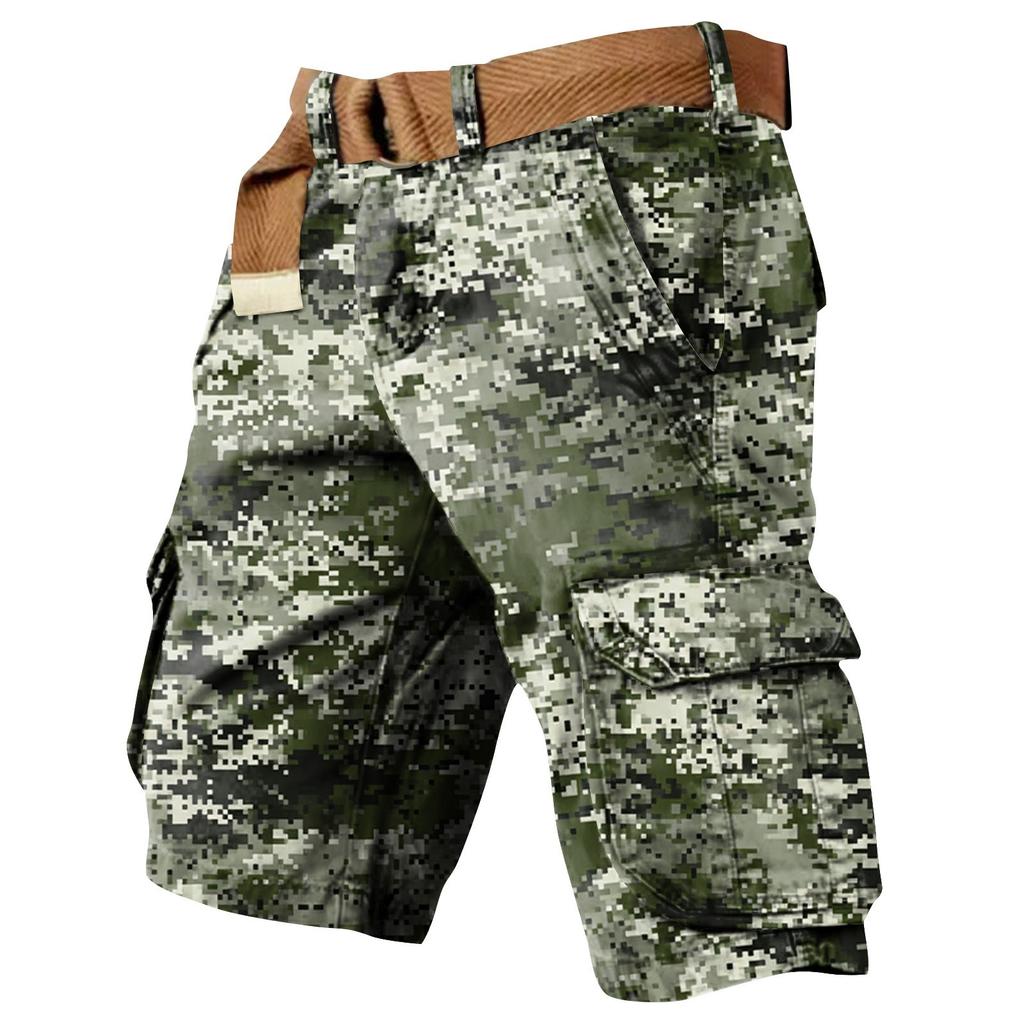 Men's Independence Day Printed Multi Pocket Workwear Shorts