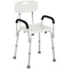 Shower Chair, Seniors, Backrest, Height Adjustable, Non-Slip, Armrests, 136 Kg